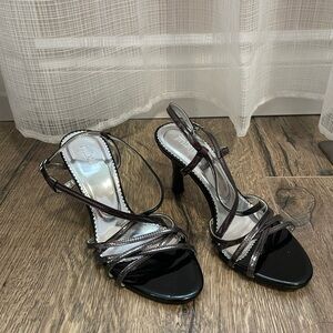 Vintage Black Strappy Heels size 4